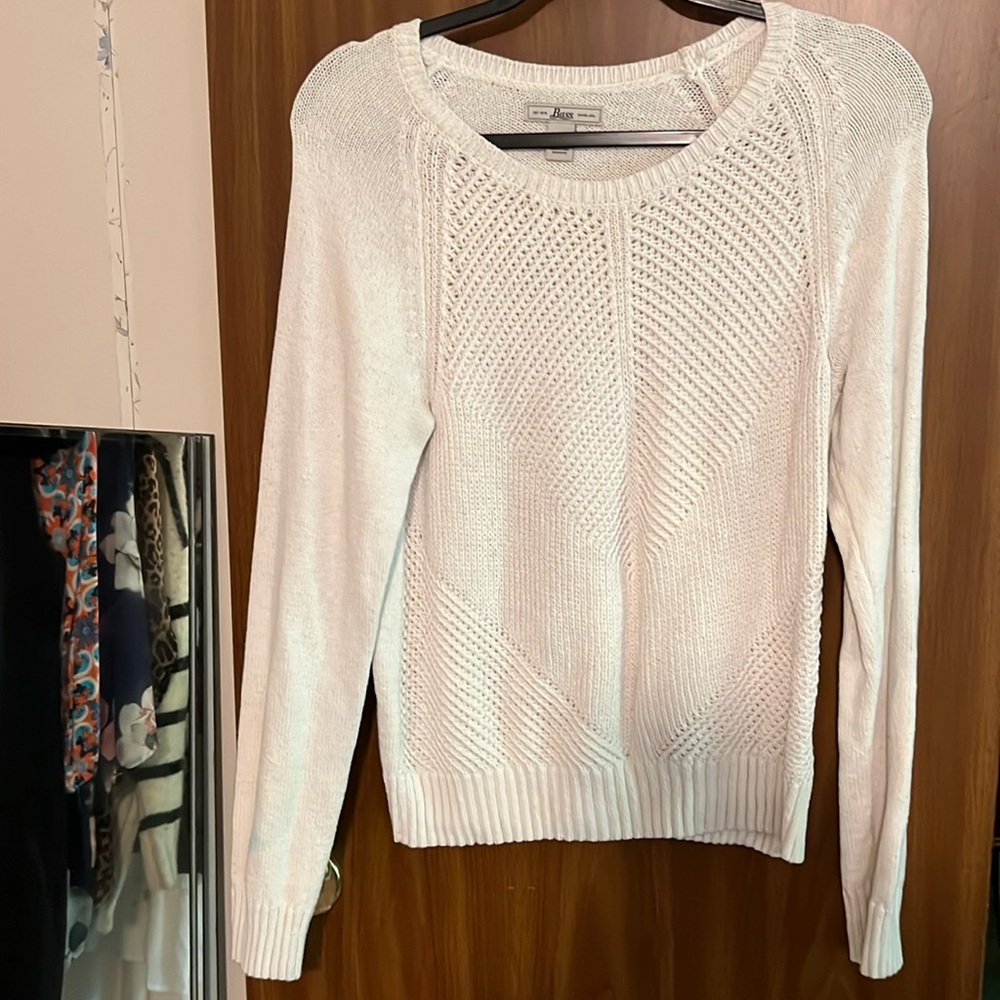 White BASS sweater